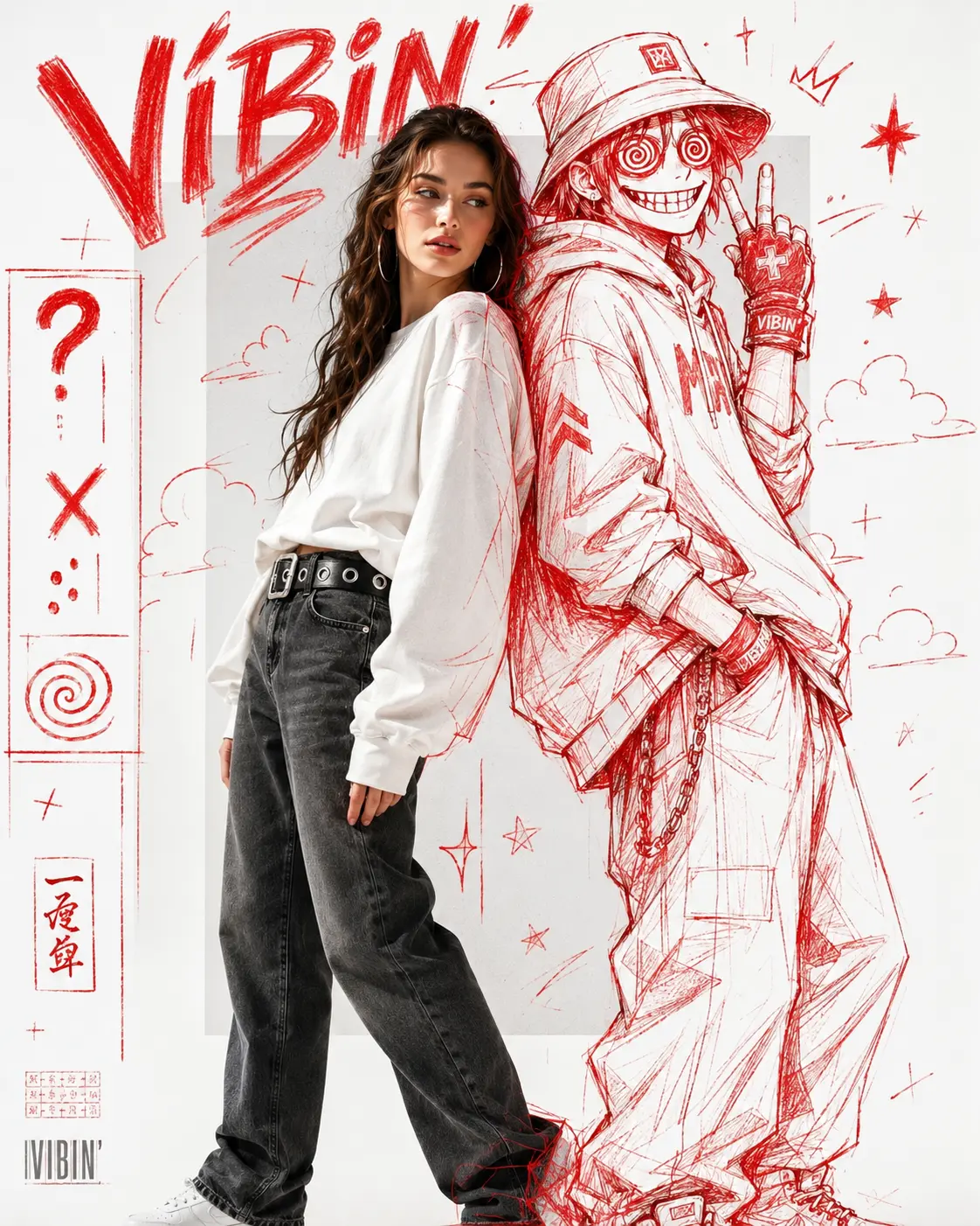Red Sketch Fashion Style