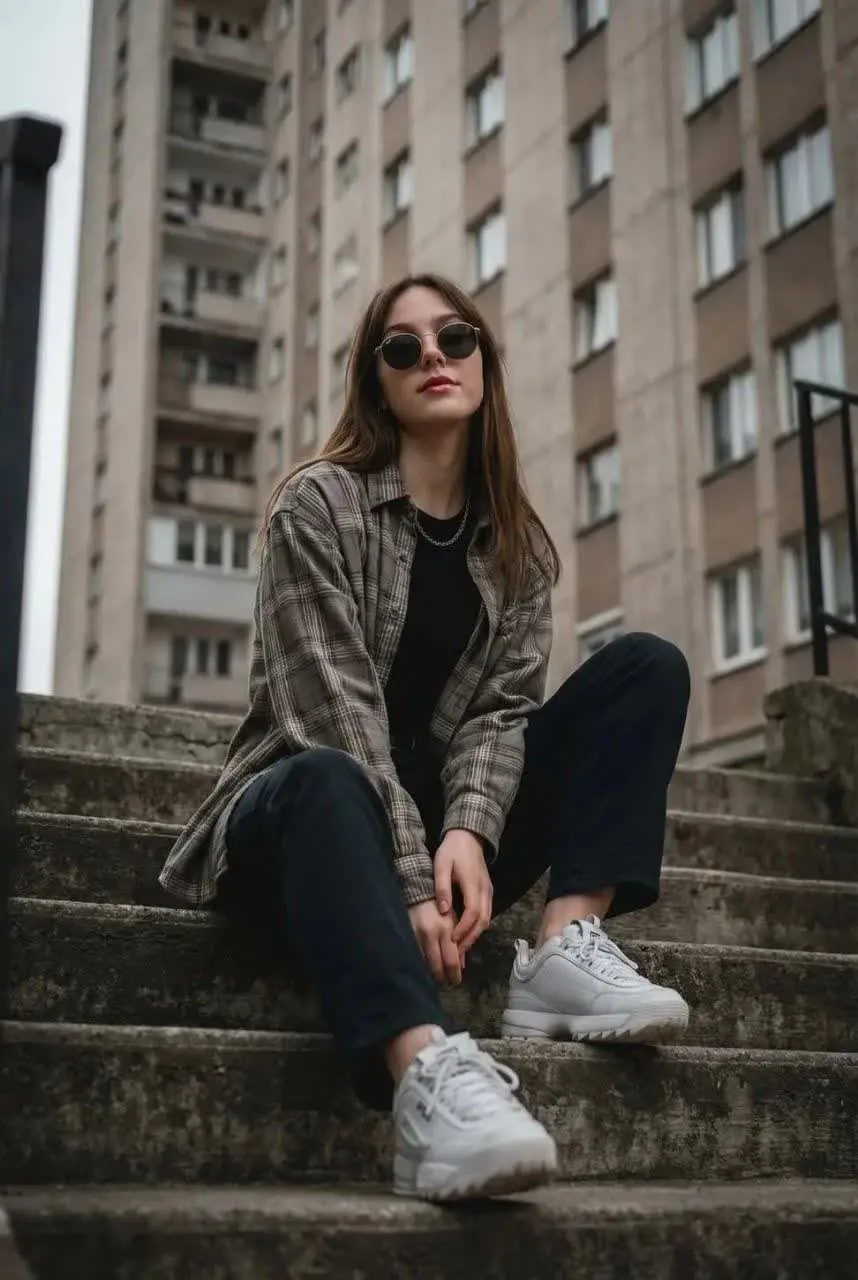Grunge Stairway Portrait