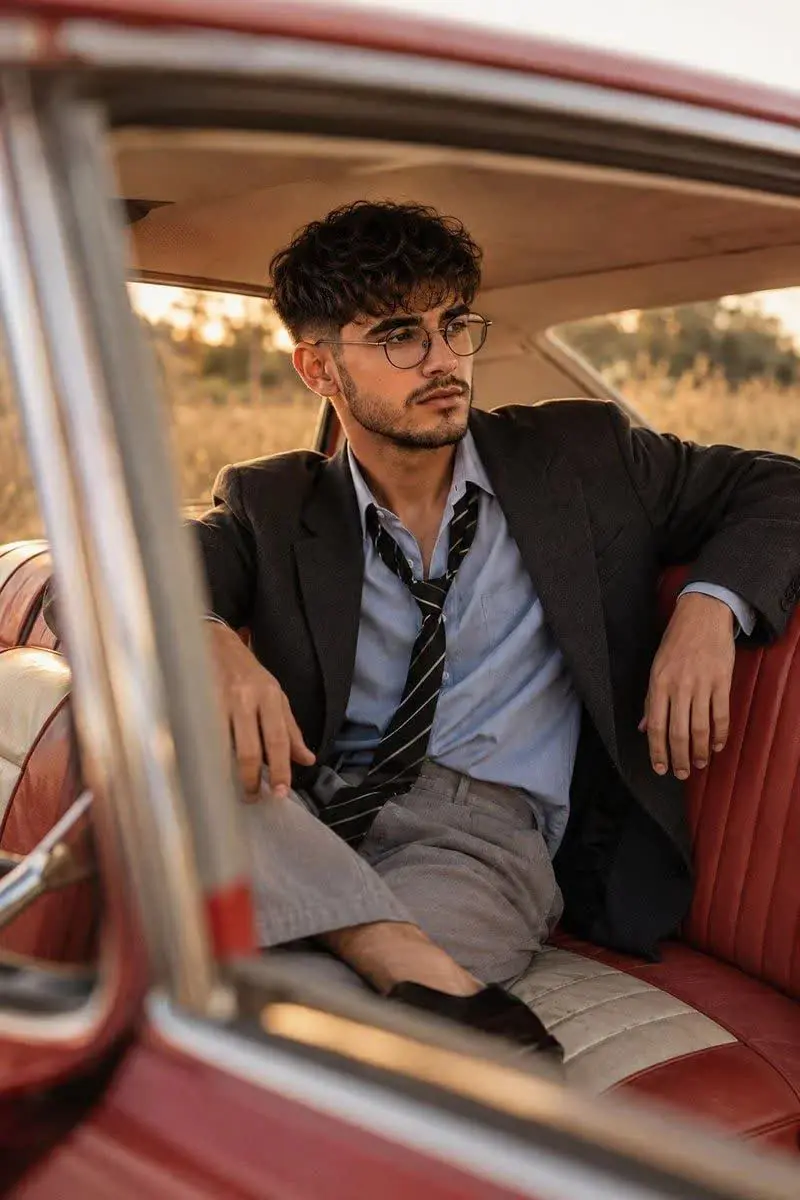 Vintage Red Car Portrait